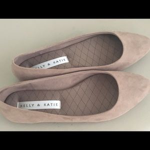 Kelly & Katy beige suede flats